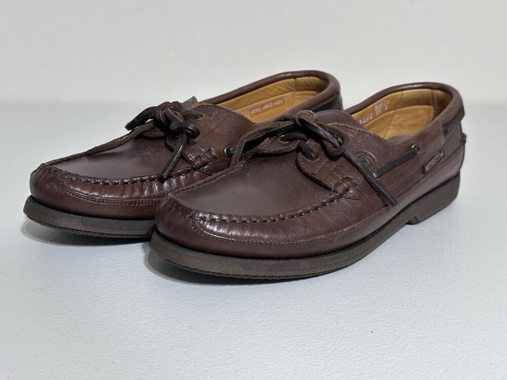 Mephisto Spinnaker Men's Size US 8 Brown Leather Boat Shoes Casual Lace Up EUC
